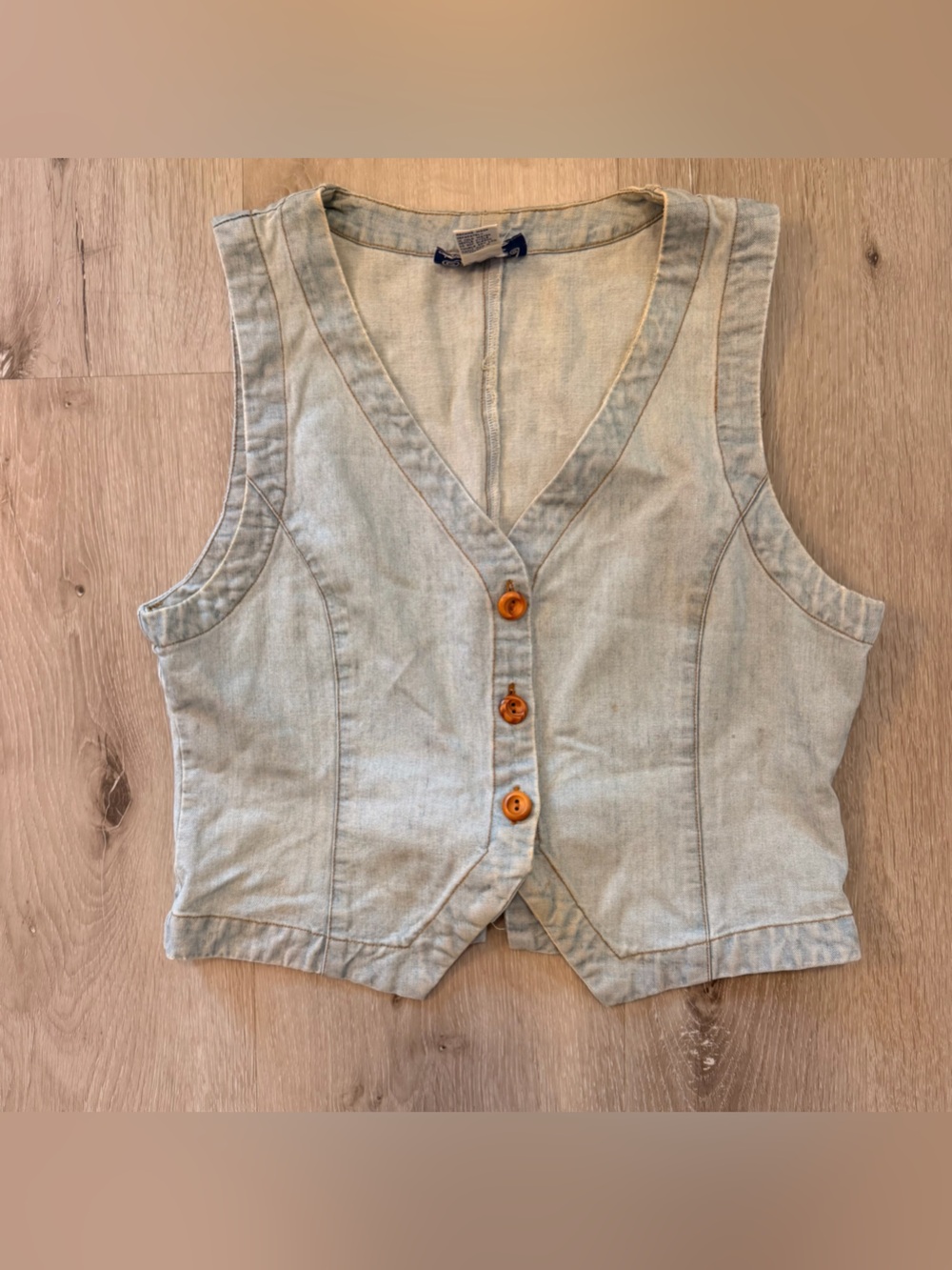 Vintage 90s She Said Denim Vest – Soft Rayon/Cotton Blend – Size M